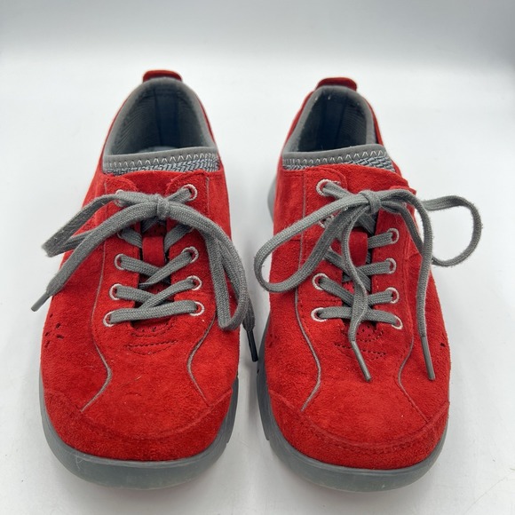 Dansko Red Suede Lace-Up Elisa Sneakers Women's Sz 36 Slip Resistant Shoes - Picture 1 of 9